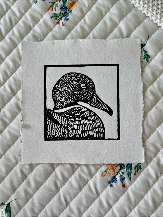 Etsy Other - New Original 7x7 Duck Handmade Linocut Art, Black & White – Annapolis, MD Artist